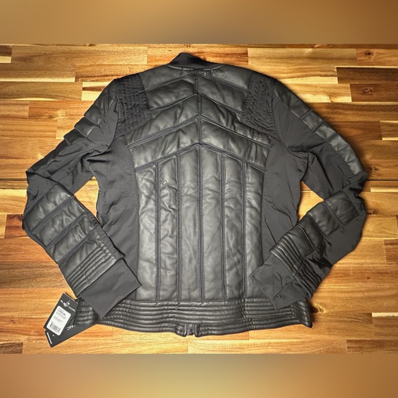 NWT! blanc noir Black Quilted Leather Jacket - Picture 6 of 15